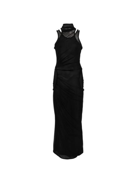 mesh maxi dress