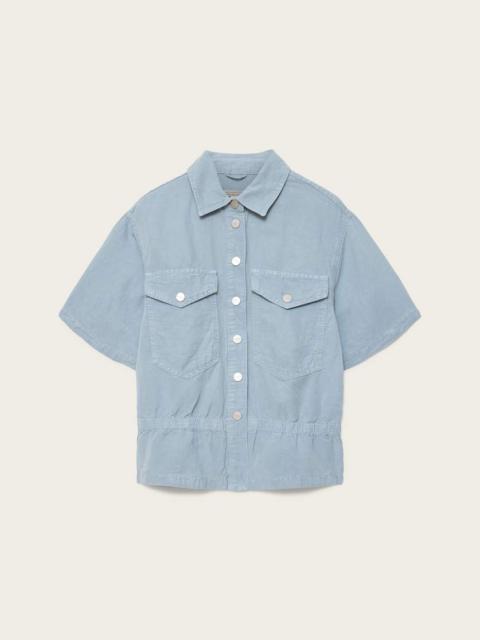 ALLSAINTS TOVE SHORT SLEEVE LINEN BLEND SHIRT