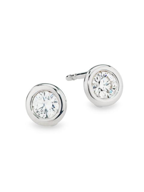 ROBERTO COIN Women's Tiny Treasures Large 18K White Gold, Ruby & 0.38 TCW Diamond Stud Earrings - White Gold