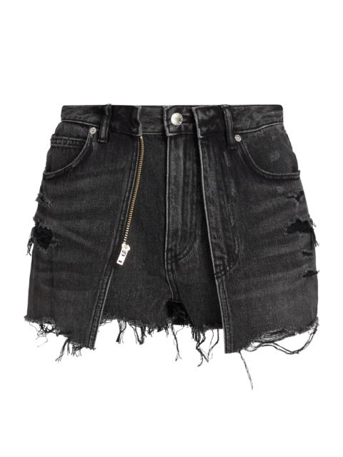 Alexander Wang Women's Distressed Double-Layer Skort - Grey Aged
