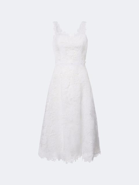 CAROLINA HERRERA Floral guipure lace midi dress