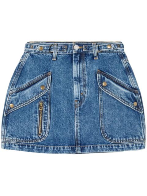 Racer denim miniskirt