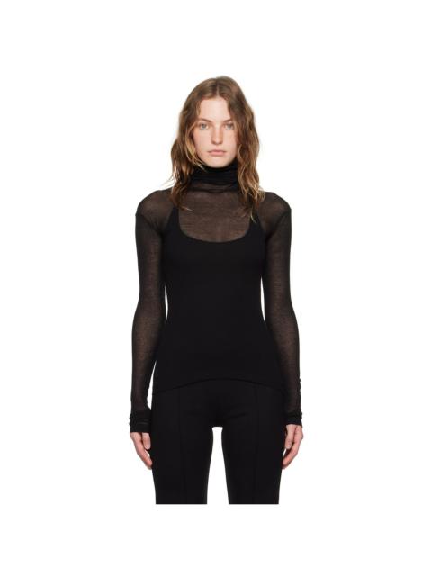 Black Ribbed Turtleneck