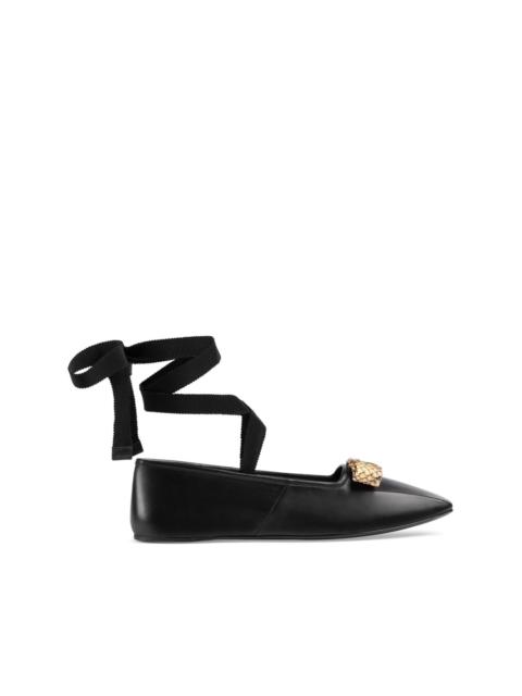 GUCCI Interlocking G leather ballerina shoes
