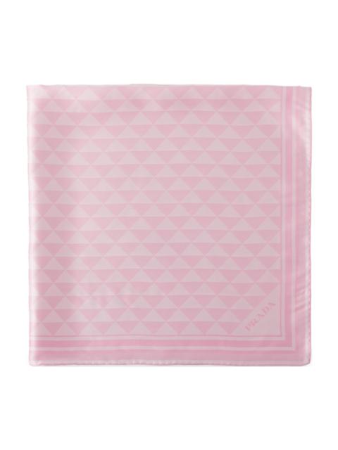 Prada Women's Printed Silk Scarf - Pink