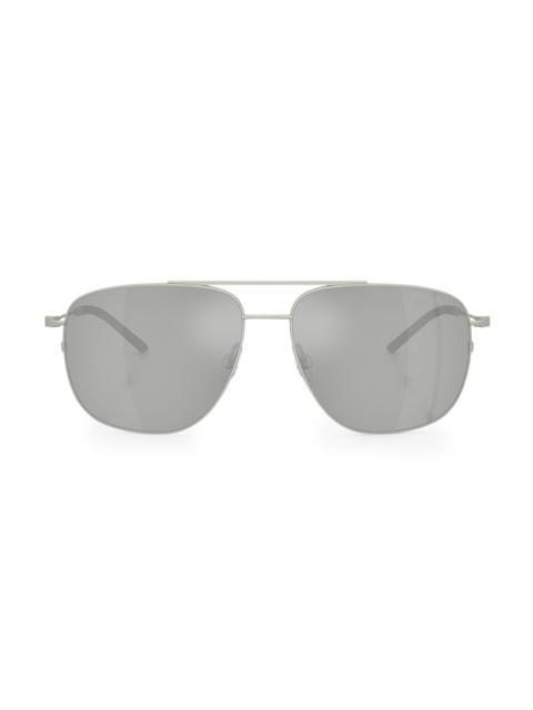 Moncler Men's Orbit 57MM Aviator Sunglasses - Silver