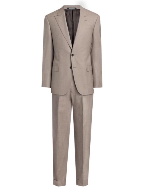 EMPORIO ARMANI Men's Tonal Textured Single-Breasted Wool, Silk & Linen Suit - Tan