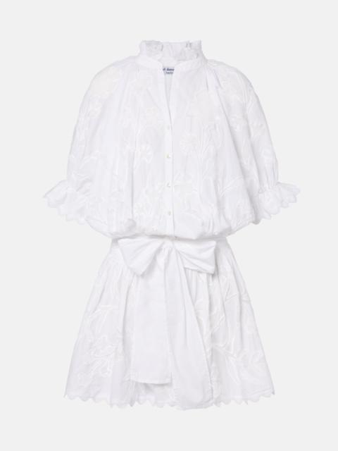 juliet dunn Embroidered cotton minidress