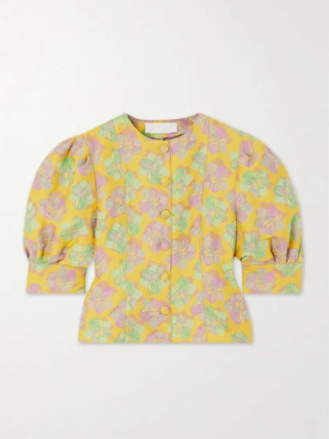 Jasper floral-jacquard blouse