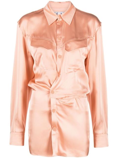 Off-White TOYBOX SATIN TWIST SHIRT DRES