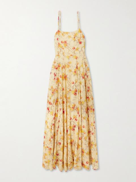 POSSE Paloma Printed Cotton-blend Voile Maxi Dress