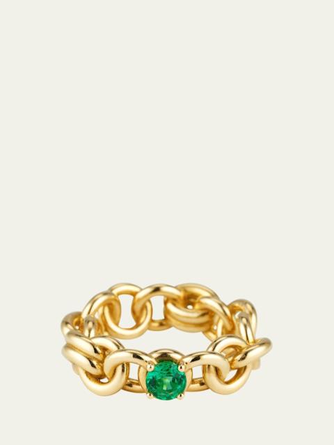 Spinelli Kilcollin Large Fused Serpens Ring with 5mm Emerald