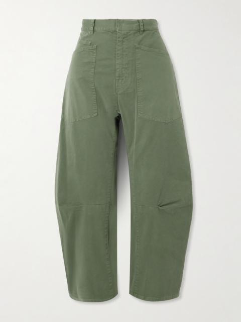 NILI LOTAN Shon Cotton-blend Twill Barrel-leg Pants
