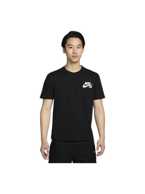 Nike Men's Nike SB Logo Printing Sports Skateboard Short Sleeve Black T-Shirt DC7818-010