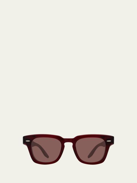 BARTON PERREIRA Men's Keyhole-Bridge Acetate Rectangle Sunglasses