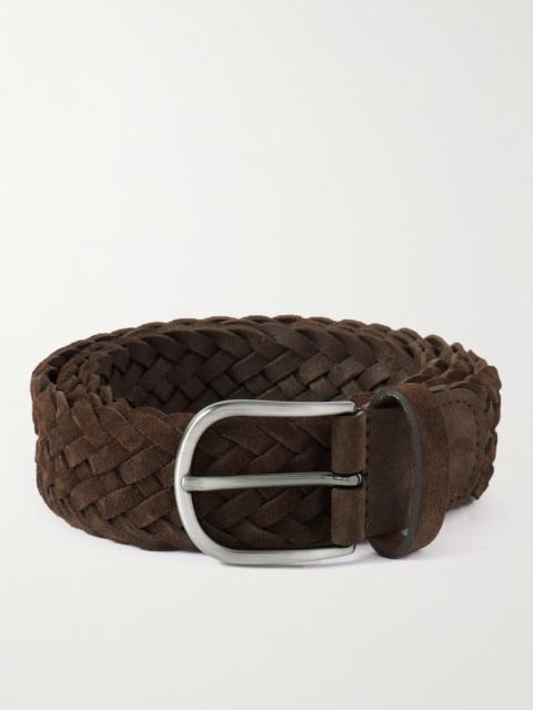 Anderson's 3.5cm Woven Suede Belt