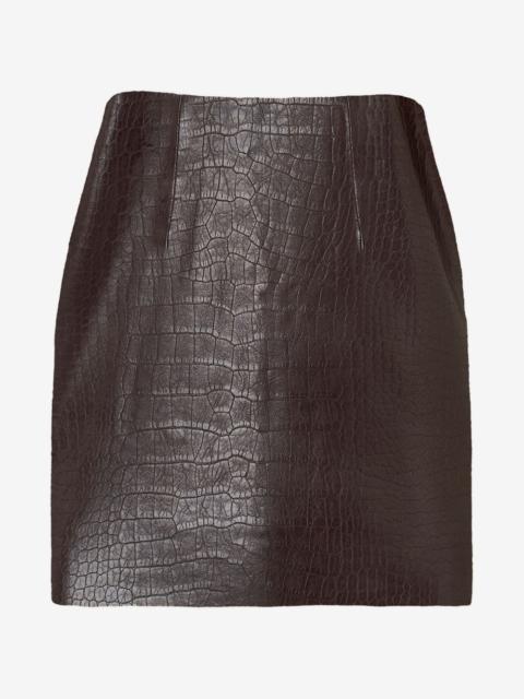 Wolford embossed alligator-effect fitted mini skirt