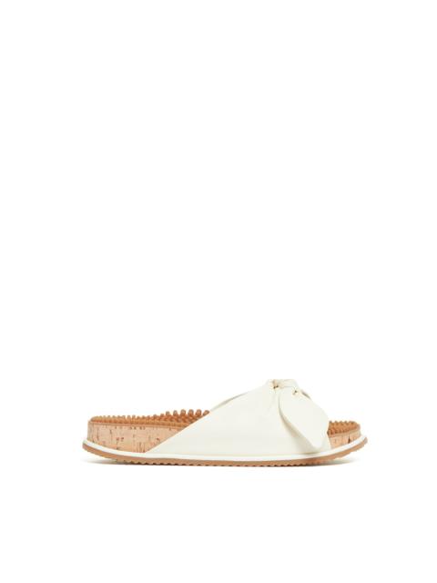 Virgil Reflexology Slide in Ivory Leather