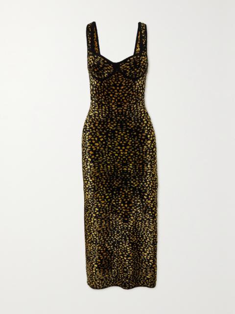 Lanvin Velvet-jacquard Midi Dress