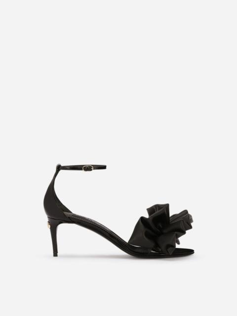 Dolce & Gabbana Polished calfskin sandals with ruching