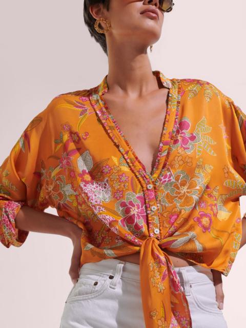 Poupette St Barth Shirt Azia - Orange Leo Forest