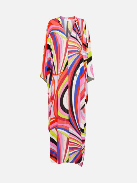 Printed chiffon kaftan