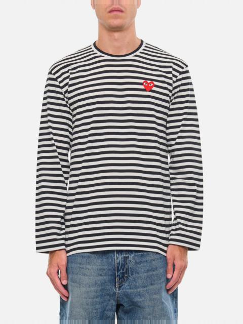 Comme des Garçons PLAY Long-sleeve striped T-shirt with logo.