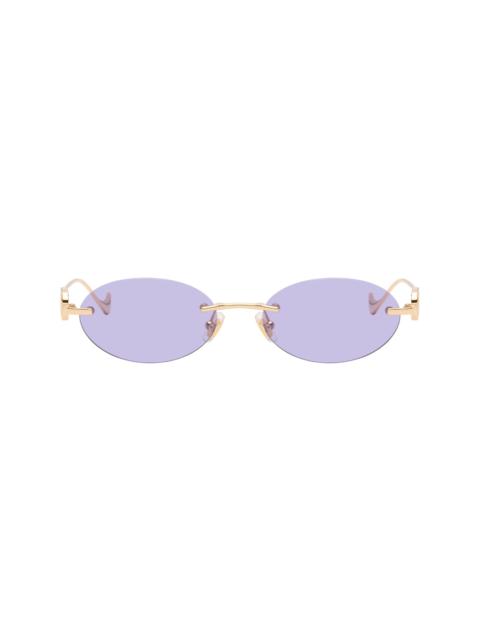 Valentino Gold Geometric Metal Sunglasses