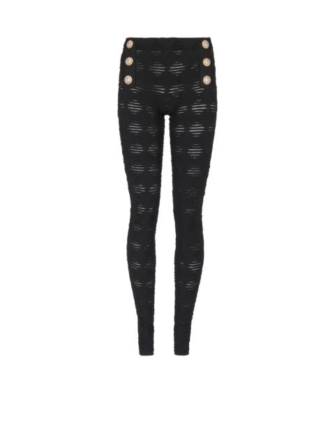 Balmain Diamond knit leggings with 6 buttons