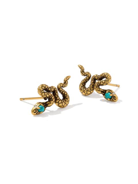 KENDRA SCOTT Snake Vintage Gold Stud Earrings
