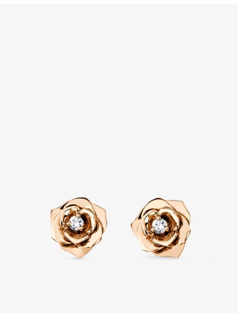 Piaget Piaget Rose 18ct Rose-Gold And 0.12ct Diamond Stud Earrings