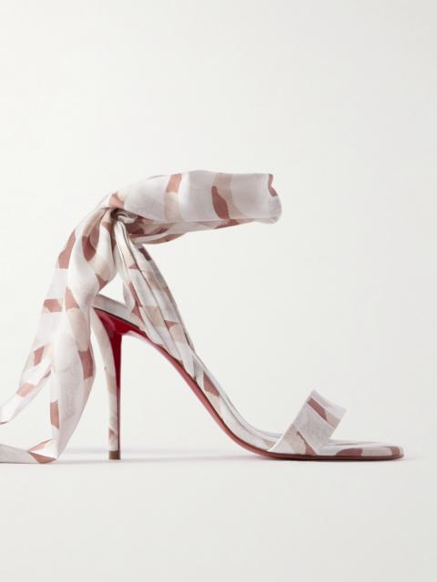 Christian Louboutin Miss Z 100 Printed Satin Sandals