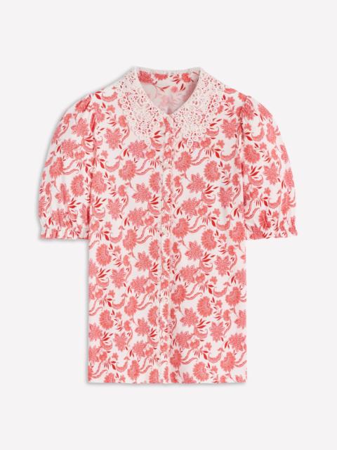BODEN Nessa Broderie Collar Blouse-Pink Floral
