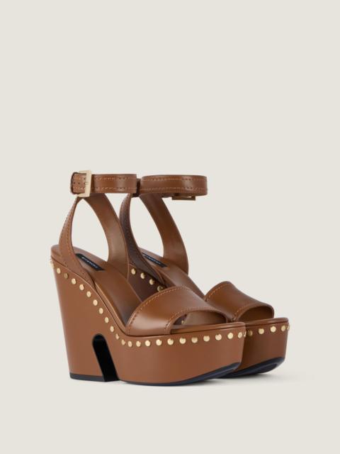 Givenchy CLOG PLATFORM SANDALS IN LEATHER WITH STUDS DETAIL