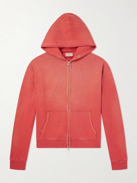 Kapital Distressed Cotton-Jersey Zip-Up Hoodie