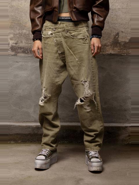 R13 CROSSOVER JEAN - MOSS GREEN
