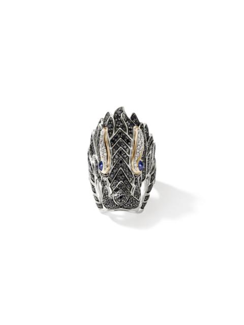 JOHN HARDY Naga Saddle Ring, Gold, Silver, Diamonds