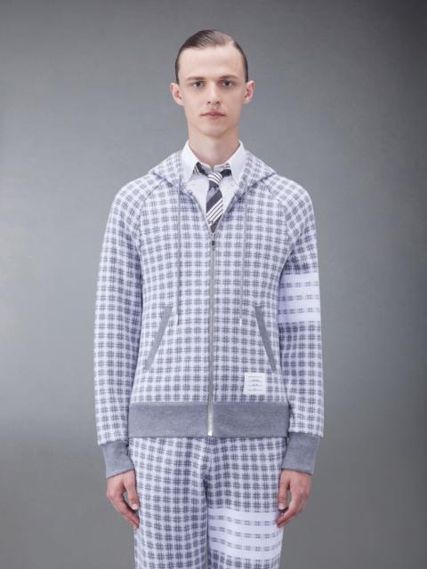 Thom Browne Cotton Check Jacquard 4-Bar Hoodie