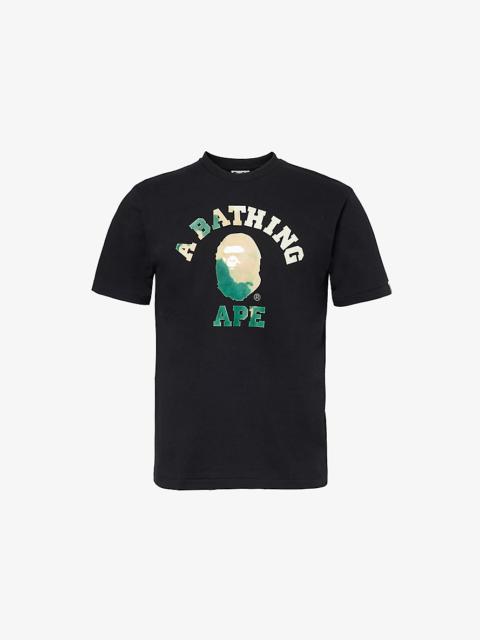 A BATHING APE® Tie-dye College crew-neck regular-fit cotton-jersey T-shirt