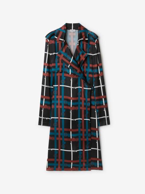 Burberry Belt Check Viscose Trench Dress