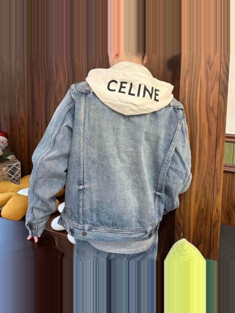 【超希少】CELINE Back Logo Boa Denim Jacket Buy Celine Denim Logo Jacket - S - Authenticated Pre-Owned