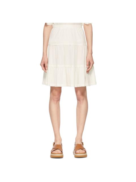 See by Chloé Off-White Cotton Midi Skirt