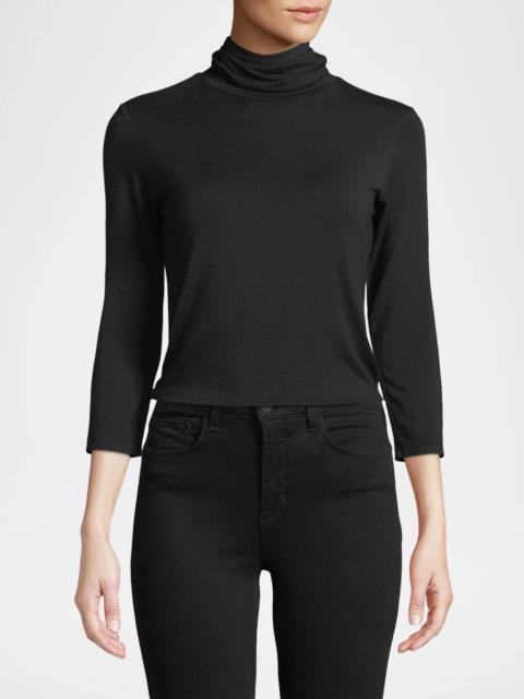 L'AGENCE Aja 3/4-Sleeve Turtleneck Top