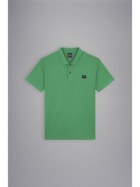 Paul & Shark COTTON PIQUÉ POLO SHIRT WITH ICONIC BADGE