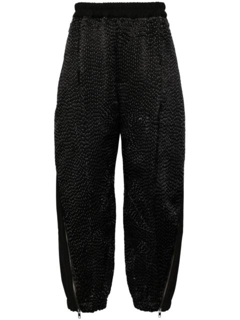 linen-blend track pants