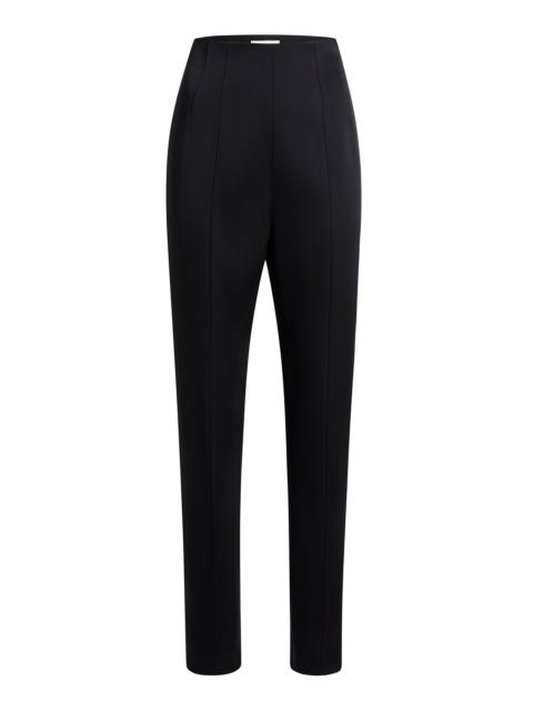 KHAITE Lenn High-Rise Satin Crepe Pants black