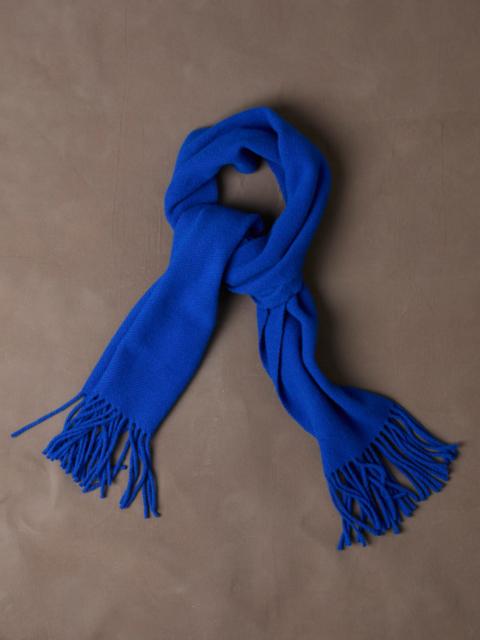 Drake's Blue Solid Wool Fringed Scarf