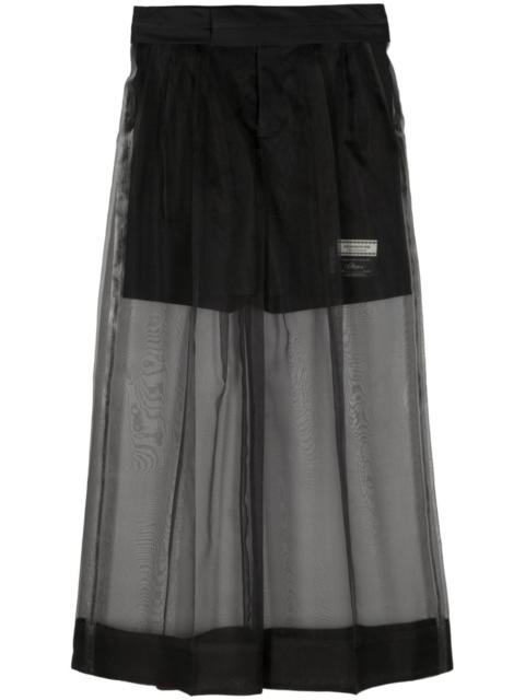 UNDERCOVER silk-overlay wide-leg trousers