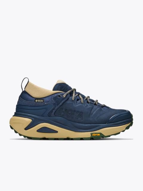 HOKA Women's Kaha 3 Low GTX Shoes in Varsity Navy/Barley Flour