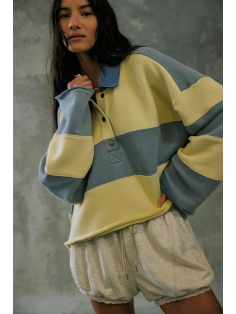 FREE PEOPLE We The Free Bubble Gum Rugby Sweatshirt